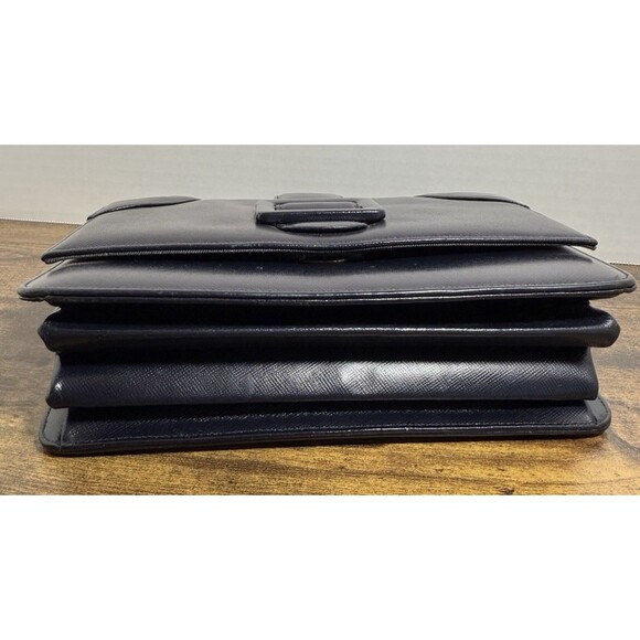 Vintage Bienen Davis Navy Accordian Style Handbag - Picture 7 of 16